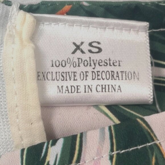 Boutique Tropical Leaf & Leopard Print Dress W Belt & Headband XS Green & Beige - Picture 6 of 8